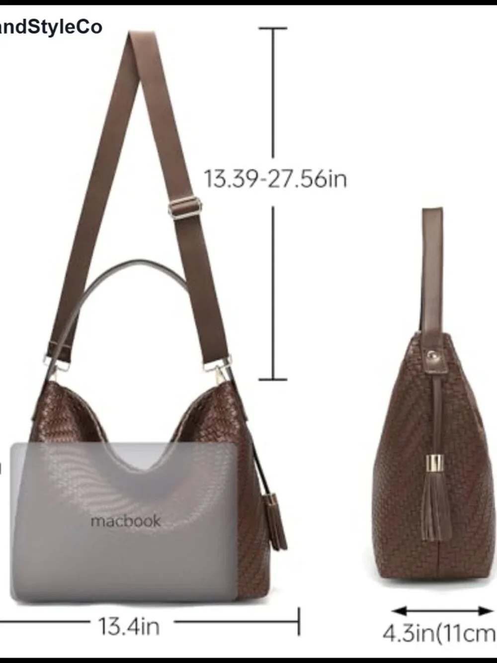 Woven Leather Tote Bag Hobo Shoulder Handbag Large Women